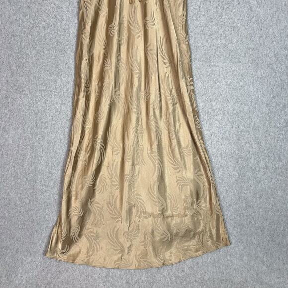Significant Other Beige Lillian Jacquard Satin A Line Maxi Dress Size 2 - Picture 4 of 10
